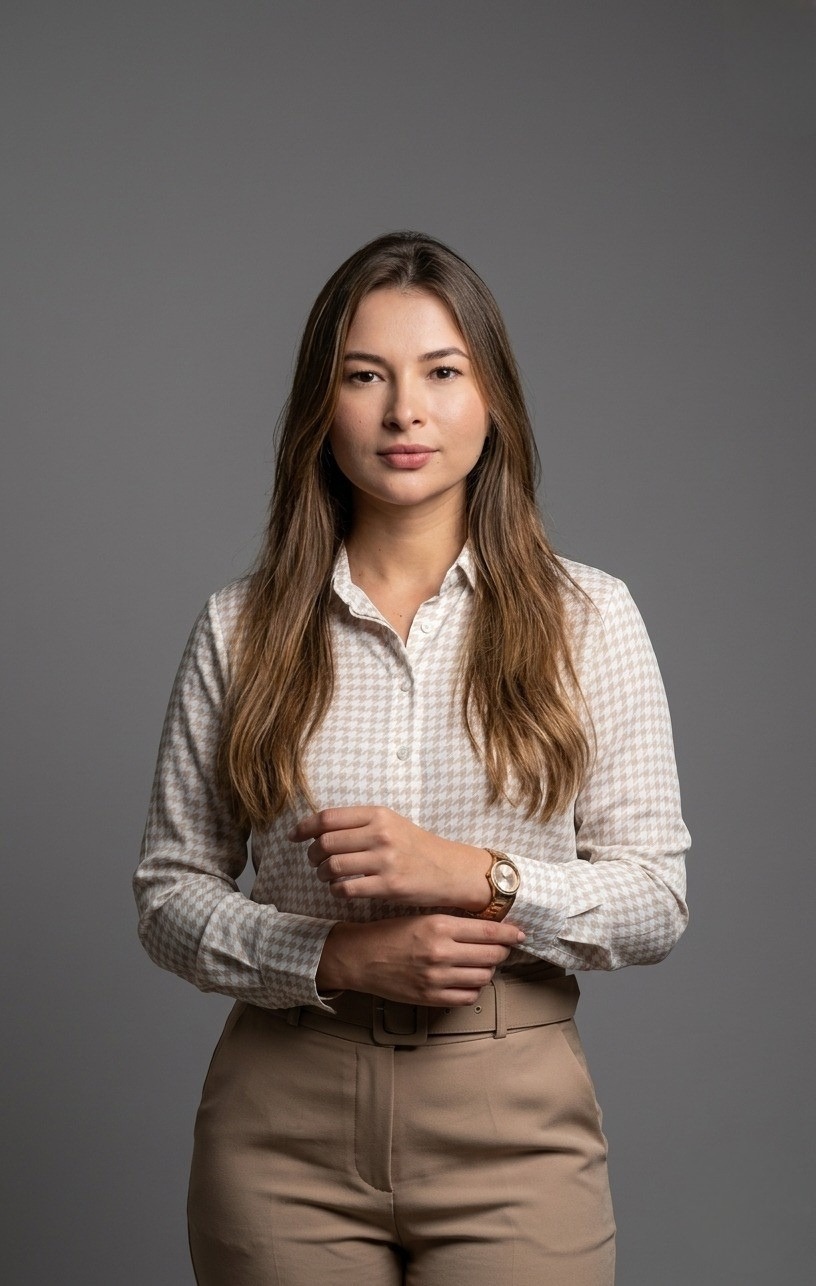 Dra. Jaqueline Vivi em seu escritório de advocacia